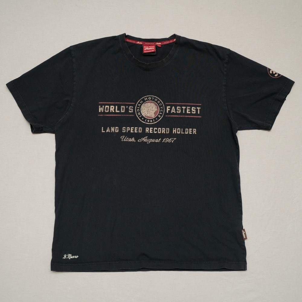Indian Motorcycle Americas First Land Speed Record 1967 T Shirt Black XL